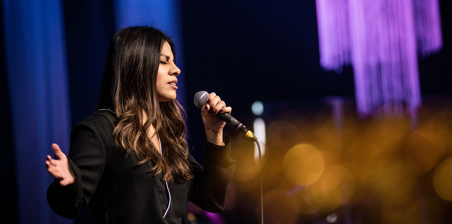 singer with microphone
